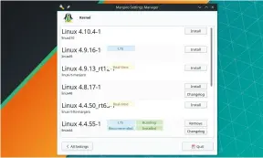  ??  ?? The Manjaro Settings Manager has a daemon that’ll notify users when there’s a new kernel available for installati­on.