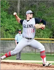  ?? PILOT PHOTO/RON HARAMIA ?? Glenn’s Brycen Hannah delivers a pitch during NIC action Wednesday.