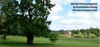  ??  ?? Brocket Hall was targeted by six protestors during the mass trespass event