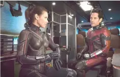  ?? — Courtesy of Marvel Studios ?? Lilly and Rudd in ‘Ant-Man and the Wasp’. (Left) Rudd as Giant-Man.