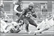  ?? Photo courtesy of Central Arkansas ?? ran for 52 yards on 8 carries, including a 2-yard touchdown in the third quarter of the Bears’ 34-0 victory over Abilene Christian on Saturday in Conway.