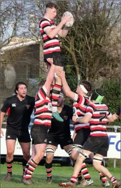  ??  ?? Man of the match Nick Doyle winning a line-out.