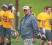  ?? PETE BANNAN — DIGITAL FIRST MEDIA ?? West Chester head coach Bill Zwaan knows the Golden Rams will have a target on their back when they open the season August 30 at Bentley.