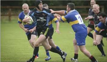  ??  ?? Action from the Rathdrum v New Zeland masters game in Rathdrum.