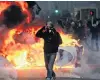  ?? PHOTO: REUTERS ?? Chaos and carnage . . . A car burns during clashes with police at a demonstrat­ion of the ‘‘yellow vests’’ movement in Marseille on Sunday.