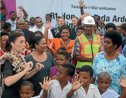  ??  ?? Prime Minister Jacinda Ardern visits an informal settlement in Suva, Fiji.