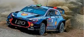  ??  ?? Hayden Paddon slipped to seventh after mechanical difficulti­es.