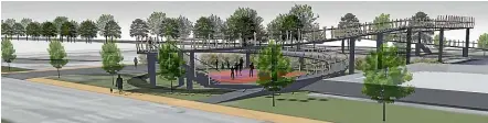  ??  ?? A concept drawing of the preferred option for a new pedestrian overbridge in Te Ku¯ iti.