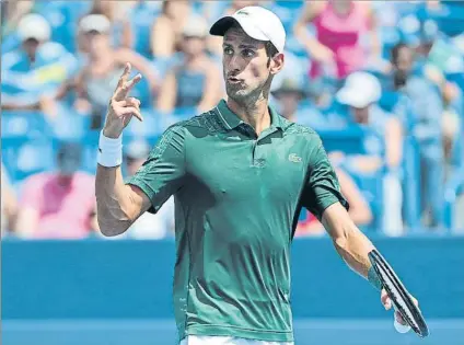  ?? FOTO: EFE ?? Novak Djokovic jugará hoy la final ante el vencedor de la otra semifinal que debían disputar Federer y el belga Goffin