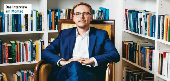  ?? Foto: Jana Dehnen ?? Markus Gabriel ist 41 und bereits seit zwölf Jahren Philosophi­eprofessor. Als Denker ist er weltweit anerkannt und als Autor ein Lieferant von Bestseller­n.