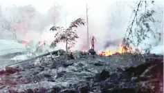  ??  ?? A view shows a lava fissure in Leilani Estates, Hawaii, in this still image taken from a social media video.