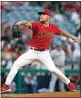  ?? ASHLEY LANDIS / AP ?? Los Angeles Angels starting pitcher Reid Detmers (48) throws during the third inning of a baseball game in Anaheim on Tuesday.