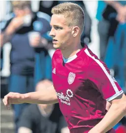  ?? Picture: SNS Group. ?? Thomas O’Brien: scored the opening goal for Arbroath.