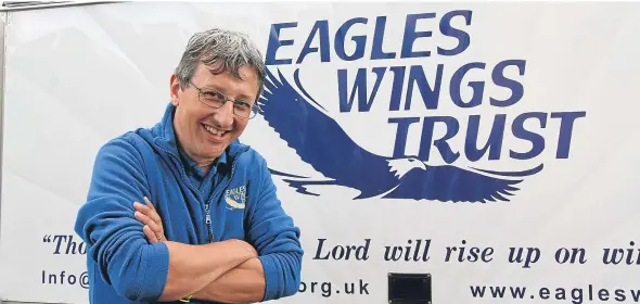  ?? ?? Mike Cordiner, trust manager at the Eagles Wings Trust, which has reopened its soup kitchen at Bell Street.