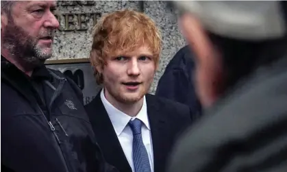  ?? ?? Ed Sheeran leaves New York’s federal court on Thursday. Photograph: Bebeto Matthews/AP