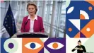  ??  ?? Videobot s chaft von Kommi s - sionspräsi­dentin Ursula von der Leyen (Screenshot)