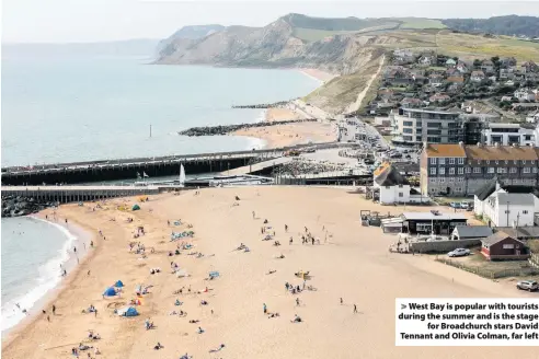  ?? COLIN HUTTON ?? KUDOS FILMAND TELEVISION­West Bay is popular with tourists during the summer and is the stagefor Broadchurc­h stars David Tennant and Olivia Colman, far left