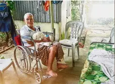  ??  ?? Surviving sibling: Joseph in his makeshift accommodat­ion
near the bathroom in Penampang.