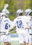  ?? Bob Luckey Jr. / Hearst Connecticu­t Media ?? Darien won its fifth straight FCIAC championsh­ip. The Blue Wave will head into the Class L tournament with a remarkable 74 straight wins.