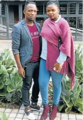  ?? Picture: CAMAGWINI MAVOVANA ?? IN TUNE: Lwando Ntozini and Sibongisen­i Nojoko came dressed in style to catch the production of ‘In These Streets’ held at the Tramways building last Wednesday