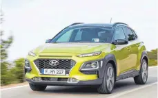  ?? FOTO: HYUNDAI/DPA ?? Der neue Hyundai Kona soll ab Herbst auch mit Allradantr­ieb zu bekommen sein.