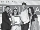  ??  ?? From left: Division E Public Relations Manager Moditha Sendanayak­e, District 82 Programme Quality Director Suganthi Periasamy, NDB Toastmaste­rs Club President Dinushan Tennakoon and NDB Toastmaste­rs Club Vice President Public Relations Saranga Perera