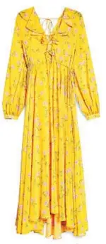  ?? NORDSTROM ?? Topshop long-sleeve yellow floral print maxi dress. $125, nordstrom.com