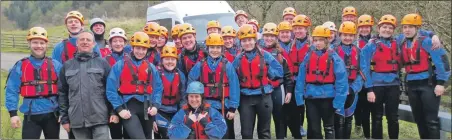  ??  ?? The young people prepare to go gorge-walking back in April.