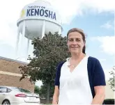  ?? LYNN SWEET/SUN-TIMES ?? Kenosha County Democratic Chair Lori Hawkins said of President Trump’s visit earlier this week, “He was not here to heal our community.”