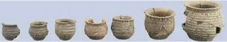  ?? PROVIDED TO CHINA DAILY ?? Different sizes of ceramic pots unearthed at the Nanzuo site in Gansu province.