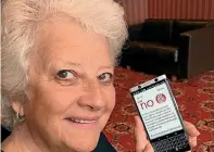  ??  ?? Philippa Foster Back with one of the tools the Institute of Business Ethics provides businesses a smartphone app for whistleblo­wers.