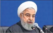  ?? —AFP ?? Iranian President Hassan Rouhani speaks at the second Speaker’s Conference in Tehrnan on Saturday.