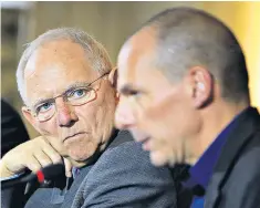  ??  ?? Wolfgang Schaeuble and Yanis Varoufakis failed to see eye to eye on economics