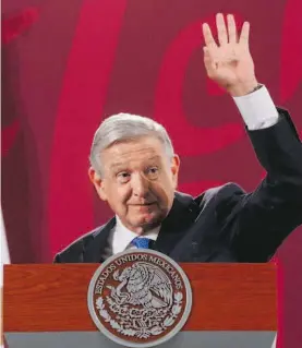  ?? ALEJANDRO AGUILAR ?? Andrés Manuel López Obrador, en su conferenci­a mañanera