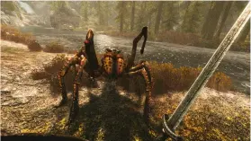  ??  ?? [PS4] The sense of scale in Skyrim VR is superb. Even spiders will absolutely terrify you.