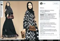  ??  ?? Instagram photos of a line of hijabs and abayas by Dolce & Gabbana.