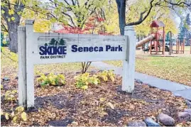  ?? BRIAN L COX/PIONEER PRESS ?? The Skokie Park District approved a land swap that would allow a synagogue to build a parking lot on a section of Seneca Park.