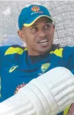  ??  ?? CONCERN: Usman Khawaja at training yesterday.