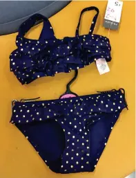  ??  ?? Inappropri­ate? The two-piece set at Primark Age range: The label on the bikini