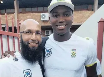  ??  ?? FORMER South Africa batsman Hashim Amla, left, has backed young pacer Lungi Ngidi’s stance on the ‘Black Lives Matter’ movement.