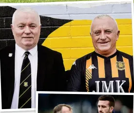  ?? ?? Black and gold: Kenny ‘Mr Talbot’ Paterson and brother Brian (above), and (right) boss Tommy Sloan gives orders