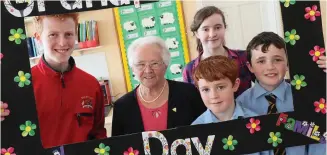  ??  ?? Aodhán Whearty with his Nana Nellie and above, Mary Leonard with her grandchild­ren Alan, Ciara, Harry and Mark and right; Angela and John Bellew with their grandchild­ren Shane, Adam and Emma