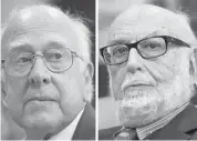  ?? FABRICE COFFRINI/AFP/GETTY IMAGES ?? British theoretica­l physicist Peter Higgs, left, and Belgian theoretica­l physicist François Englert are winners of the 2013 Nobel Prize in Physics.