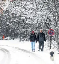  ?? ADEM ALTAN AFP VIA GETTY IMAGES ?? After heavy snowfalls, dogs can become disoriente­d due to loss of landmarks or boundaries and inability to smell certain scents.