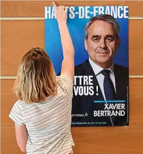  ?? S. Alcalay / Sipa ?? Xavier Bertrand, président sortant (LR) des Hauts-de-France, espère une réélection dans sa région afin de lancer sa candidatur­e à la présidenti­elle.