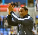  ?? ?? Paul Ince applauds the crowd