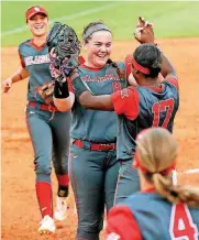  ?? [PHOTO BY NATE BILLINGS, THE OKLAHOMAN] ?? OU pitcher Paige Parker struck out 10 in Monday’s 3-0 win over Tulsa, sending the Sooners to the super regional at Auburn.