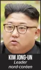  ??  ?? KIM JONG-UN Leader nord-coréen