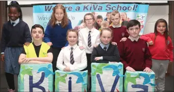  ??  ?? At the launch were school children from across Louth and Monaghan. Toni Olamiju (Marymount Drogheda), Tiarnan O’Brien Connolly (St. Joseph’s Dundalk), Eimear McMahon (St. Tiarnach’s Clones), Katie Geraghty (St. Daigh’s Inniskeen), Aoife McArdle (St. Daigh’s Inniskeen), Hannah Tiernan (Marymount Drogheda), Jamie Dunne (Redeemer Boys NS, Dundalk), Darren McQuillan (Redeemer Boys, Dundalk), Layla Tormey (St. John’s Drogheda).