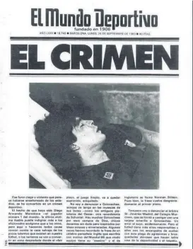  ?? FOTO: MD ?? Entrada criminal La portada de MD del 26 septiembre, dos días después de la lesión